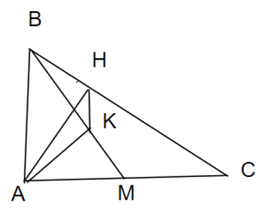 Cho tam giác ABC vuông tại A có đường cao AH. Biết BH = 4 cm, CH = 9cm. a) Tính AH, AB, AC (ảnh 1)