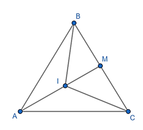 Cho tam giác ABC. Gọi M là trung điểm BC và I là trung điểm AM. Chứng minh rằng 2ia ib ic =0 (ảnh 1)