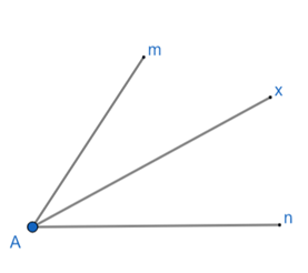 Biết Ax là tia phân giác của góc mAn và góc mAn = 80 độ. Tính góc mAx (ảnh 1)