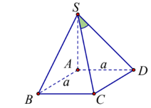 Cho hình chóp S.ABCD có đáy ABCD là hình vuông cạnh a, cạnh bên SA vuông góc với đáy (ảnh 1)