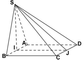 Cho hình chóp S.ABCD có đáy ABCD là hình vuông. Mặt bên SAB là tam giác đều và nằm trong mặt phẳng vuông góc (ảnh 1)