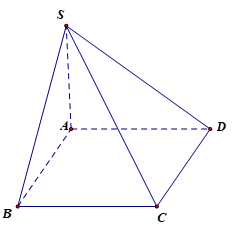 Cho khối chóp S.ABCD có đáy là hình chữ nhật, AB = a (ảnh 1)