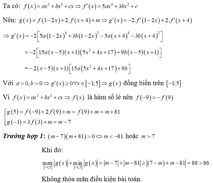 Cho hàm số f(x)= x^3 - (2m -1)x^2 +( 2-m) x+2 . Tập hợp tất cả các giá trị của tham số (ảnh 1)