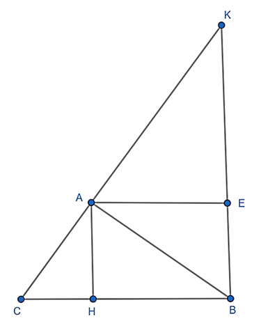 Cho tam giác ABC vuông tại A và đường cao AH (H ∈ BC). 1) Cho AH = 6; BH = 3. Tính BC và số đo   (góc làm tròn đến phút). 2) Đường thẳng vuông góc với BC tại B cắt tia CA tại K. Hạ AE ⊥ BK (E ∈ BK). Chứng minh rằng: AK.AC = EH2, từ đó suy ra BH.HC + BE.EK = AK.AC. (ảnh 1)