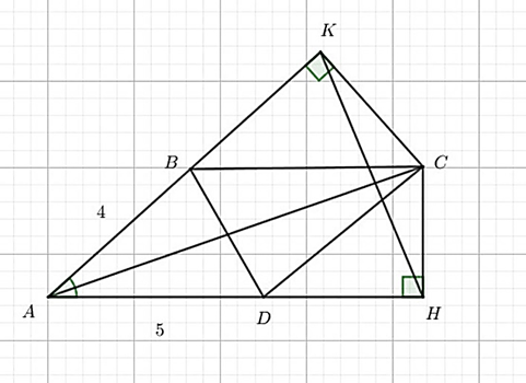 cho hình bình hành ABCD, đường chéo AC lớn hơn đường chéo BD, kẻ CH vuông góc với AD, CK vuông góc với AB. (ảnh 1)