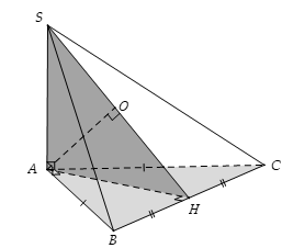 Cho hình chóp S.ABC có hai mặt bên (SAB) và (SAC) vuông góc với đáy (ABC), tam giác (ABC) vuông cân ở A (ảnh 1)