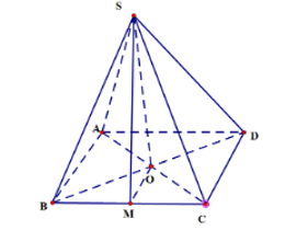 Cho hình chóp tứ giác S.ABCD có đáy là hình chữ nhật với AB = 4a, AD = 3a. Các cạnh bên đều có độ dài 5a. Góc nhị diện [S, BC, A] có số đo là (ảnh 1)