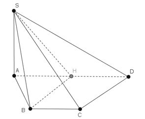 Cho hình chóp S.ABCD có đáy là hình thang vuông tại A và B, AB = BC = a, AD = 2a, SA vuông góc với mặt đáy và SA = a.  (ảnh 1)