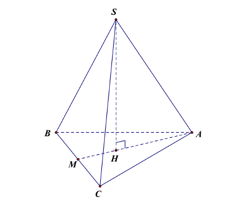 Hình chóp tam giác đều S.ABC có cạnh bên bằng cạnh đáy. Hình chiếu vuông góc của S lên mặt phẳng (ABC) là: (ảnh 1)