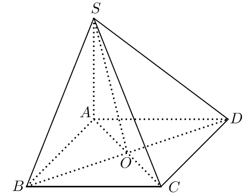 Cho hình chóp S.ABCD có đáy ABCD là hình vuông cạnh 2a, SA vuông góc với đáy (ảnh 2)