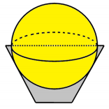 Một cái thùng đựng đầy nước được tạo thành từ việc cắt mặt xung quanh của một hình nón bởi một mặt phẳng vuông góc với trục của hình nón.  (ảnh 1)