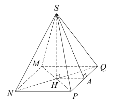 Cho hình vẽ bên, trung đoạn của hình chóp tứ giác S.MNPQ là (ảnh 1)