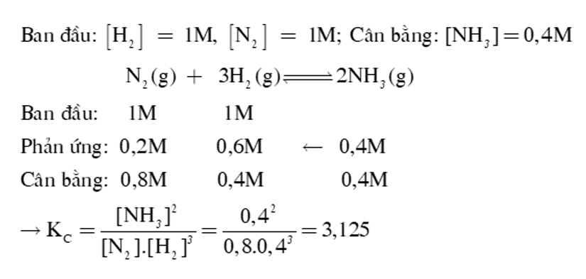 Một bình kín có thể tích là 2 lít chứa 2 mol H2 và 2 mol N2, ở nhiệt độ (ảnh 1)