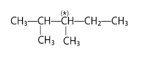 Bậc của nguyên tử carbon đánh dấu (*) trong hợp chất sau là   A. bậc I. (ảnh 1)