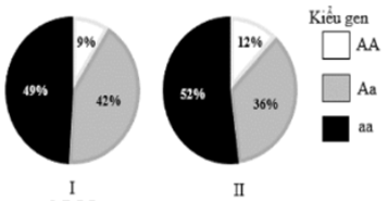 Hình bên thể hiện tỉ lệ các loại kiểu gen quy định (ảnh 1)