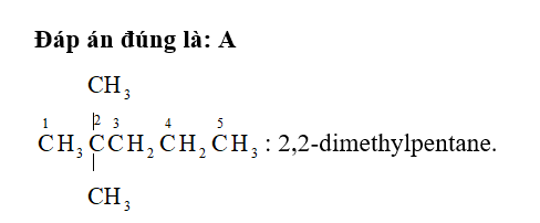 Tên thay thế của hydrocarbon có công thức cấu tạo (CH3)3CCH2CH2CH3 là (ảnh 1)