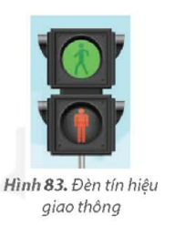 Khi chuẩn bị qua đường, em quan sát đèn tín hiệu giao thông dành cho người đi bộ (Hình 83). (ảnh 1)