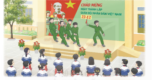 - Tham gia biểu diễn văn nghệ chào mừng ngày Thành lập Quân đội nhân dân Việt Nam 22 – 12.  (ảnh 1)