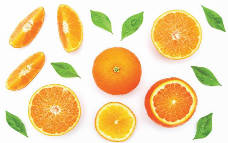 A group of oranges cut in half

Description automatically generated