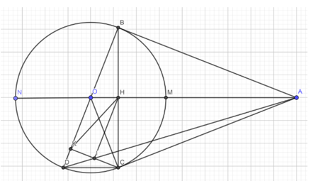 Cho đường tròn (O; R) và một điểm A ở ngoài đường tròn. Kẻ các tiếp tuyến AB, AC (ảnh 1)