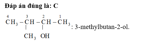 D. 2-methylbutan-3-ol. (ảnh 1)
