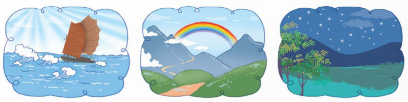A rainbow over a mountain

Description automatically generated