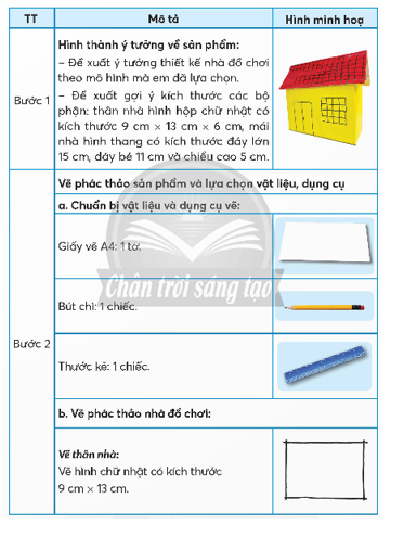 Em hãy cùng bạn thực hành thiết kế nhà đồ chơi theo các bước dưới đây. (ảnh 2)