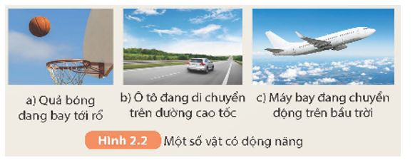 Quan sát Hình 2.2 và cho biết vật nào có động năng lớn nhất. Hãy lí giải câu trả lời của em. (ảnh 1)