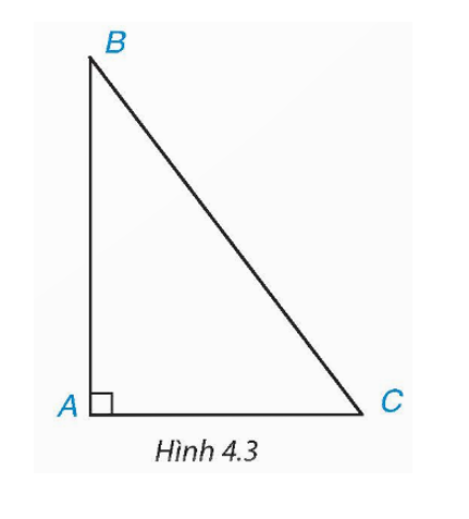 Xét góc C của tam giác ABC vuông tại A (H.4.3). Hãy chỉ ra cạnh đối và cạnh kề của góc C. (ảnh 1)