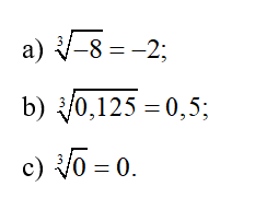 Tìm giá trị của:  a) căn bậc ba của - 8 b) căn bậc ba của 0,125  c) căn bậc ba của 0 (ảnh 1)