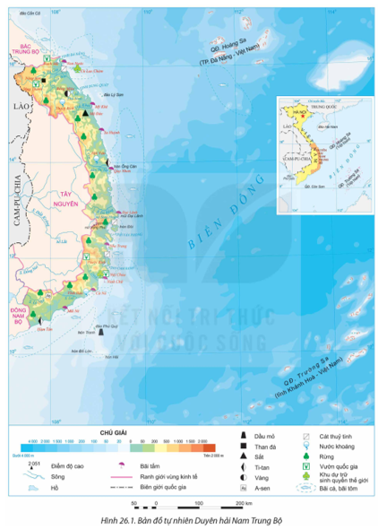 Dựa vào thông tin mục II và hình 26.1, hãy phân tích thế mạnh và hạn chế trong phát triển các ngành kinh tế biển ở Duyên hải Nam Trung Bộ. (ảnh 1)