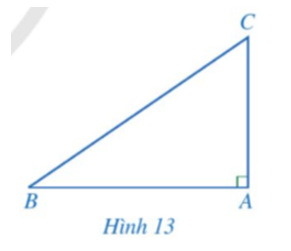 Cho tam giác ABC vuông tại A (Hình 13).   a) Biểu diễn sinB, cosC theo AC, BC. (ảnh 1)