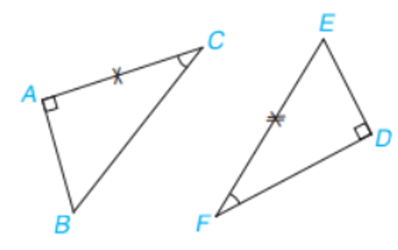 Nêu trường hợp bằng nhau của tam giác vuông: cạnh huyền – góc nhọn. (ảnh 1)