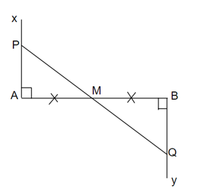 Gọi M là trung điểm của đoạn thẳng AB. Trên 2 nửa phẳng đối nhau bờ AB lần lượt vẽ (ảnh 1)