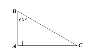 Cho tam giác vuông có một góc nhọn 60° và cạnh kề với góc 60° bằng 3 cm. (ảnh 1)