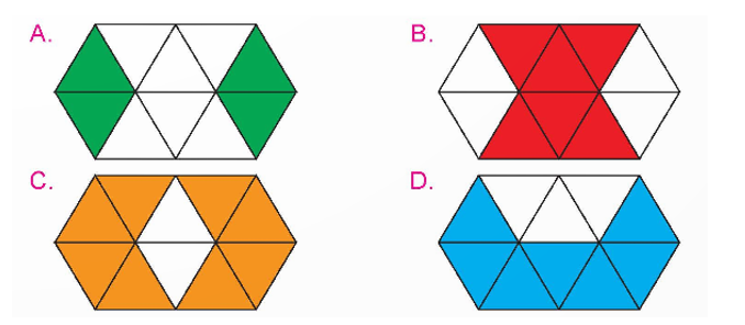 b)  3/5 bằng phân số chỉ phần đã tô màu của hình nào dưới đây? (ảnh 1)