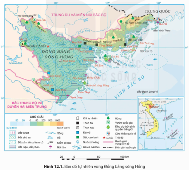 Dựa vào hình 12.1 và thông tin mục b, hãy phân tích vấn đề phát triển kinh tế biển ở vùng Đồng bằng sông Hồng. (ảnh 1)
