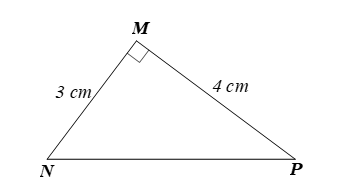 Cho tam giác MNP vuông tại M, MN = 3 cm, MP = 4 cm. Tính độ dài cạnh (ảnh 1)