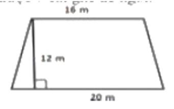 Một căn phòng có sàn là hình thang có các kích thước như hình dưới.  a) Tính diện tích căn phòng. (ảnh 1)