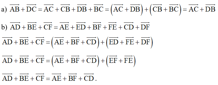 Cho 6 điểm A, B, C, D, E, F. Chứng minh (ảnh 1)