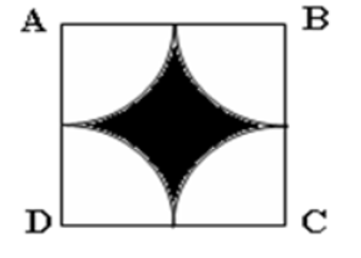 Cho hình vuông ABCD có cạnh 14cm (hình bên). Như vậy, phần tô đen trong (ảnh 1)
