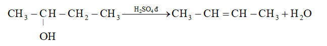 Cho phản ứng hóa học sau: CH3-CH-CH2-CH3 phản ứng H2SO4đ Sản phẩm chính theo  (ảnh 2)