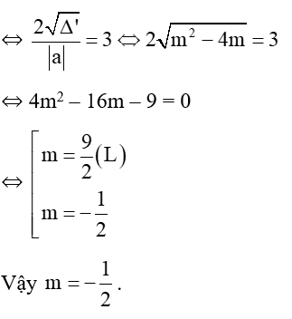 Cho parabol (P): y = x^2 cắt (d): y = -2mx – 4m (m là tham số). (d) cắt (P) tại 2 điểm phân biệt (ảnh 2)