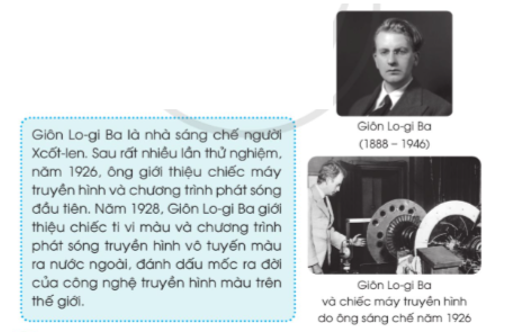 Đọc thông tin dưới đây và cho biết: Vì sao Giôn Lo-gi Ba được gọi là “Cha đẻ của ti vi và truyền hình vô tuyến”? (ảnh 1)