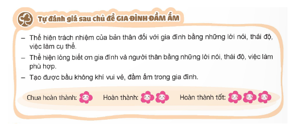 Tự đánh giá sau chủ đề GIA ĐÌNH ĐẦM ẤM (ảnh 2)