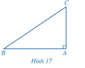 Tính độ dài cạnh AB trong Hình 17 khi AC = 4 cm và (ảnh 1)