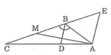 Cho tam giác ABC có góc B bằng 120° , BC = 12cm, AB = 6cm (ảnh 1)