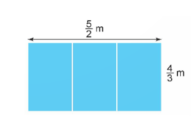 Một tấm kính dạng hình chữ nhật có chiều dài   5/2m, chiều rộng 4/3   m. (ảnh 1)