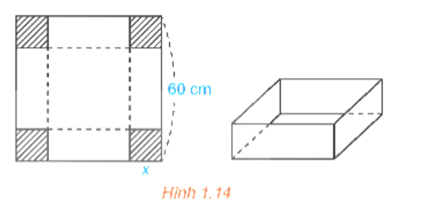 Từ một tấm bìa carton hình vuông có độ dài cạnh bằng 60 cm, người (ảnh 1)
