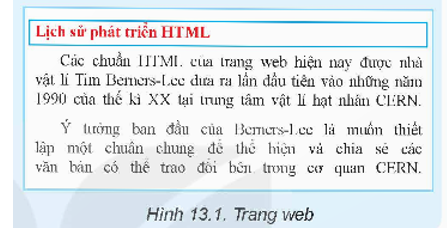 Quan sát trang web trong hình 13.1 trả lời các câu hỏi sau:  ·       Mã nguồn trang web có những phần tử HTML nào? (ảnh 1)